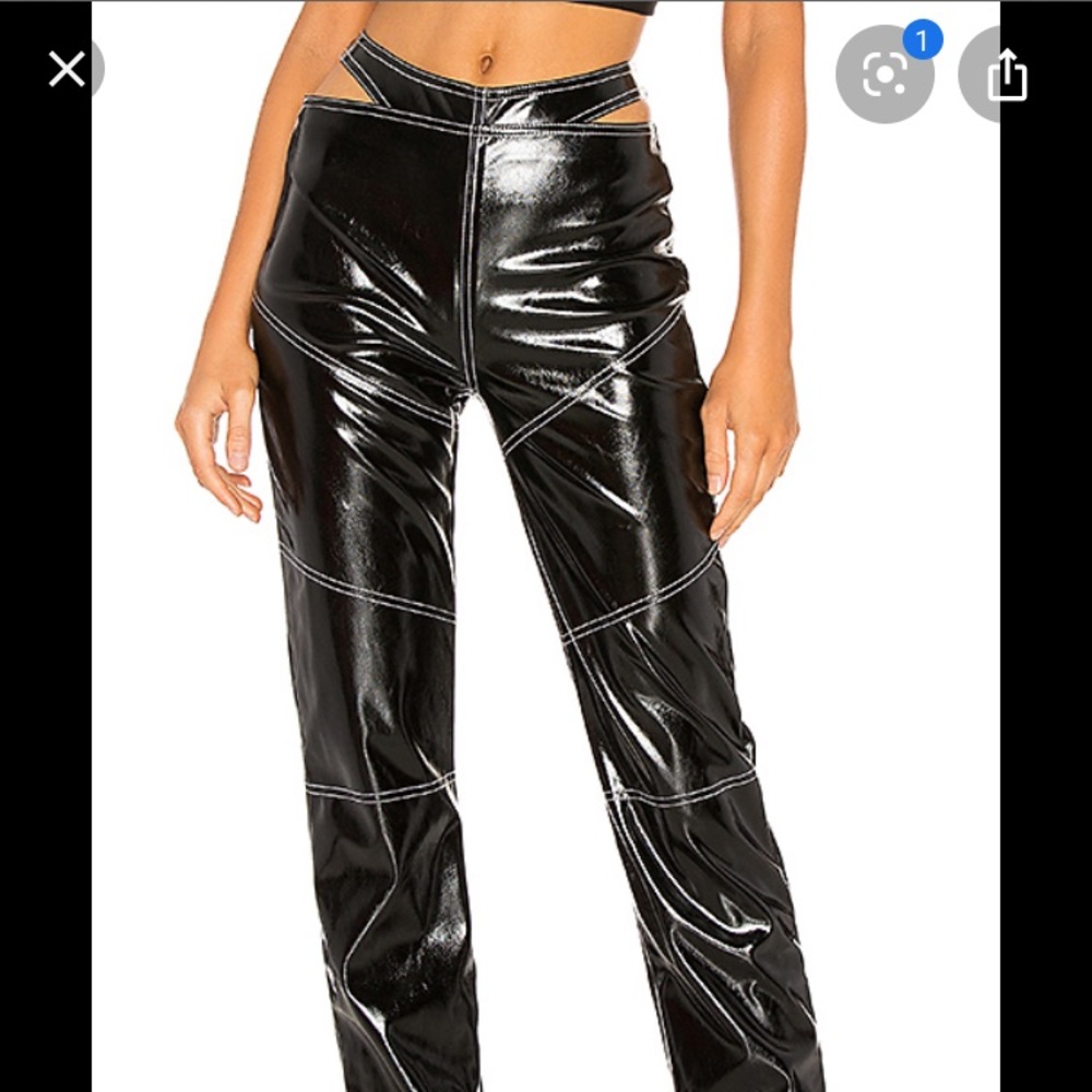 Iamgia black patent leather thong pants
